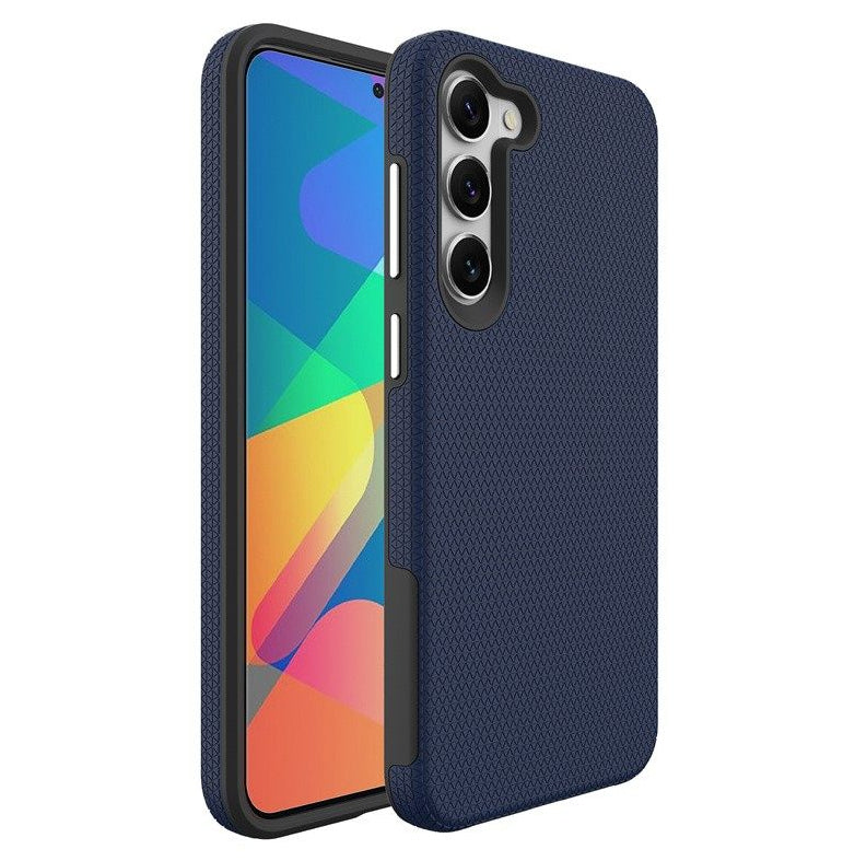 For Samsung Galaxy S24 FE Shockproof  Rugged Navy Blue Case + 2 x Screen Protector