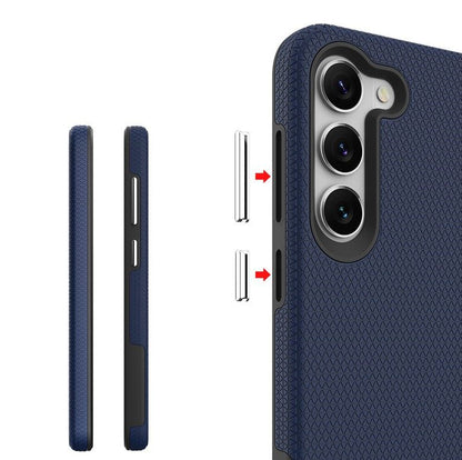 For Samsung Galaxy S24 FE Shockproof  Rugged Navy Blue Case + 2 x Screen Protector