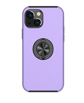 For iPhone 13 Slim Case with Metal Ring Stand-Purple Colour