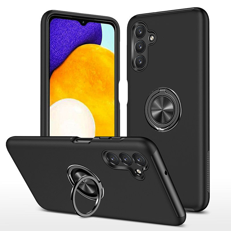 For Samsung Galaxy A17 Slim Case with Metal Ring Stand-Black Colour