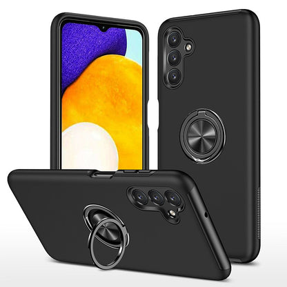 For Samsung Galaxy A17 Slim Case with Metal Ring Stand-Black Colour