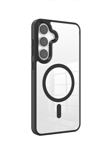 For Samsung Galaxy S23 Plus Magsafe Black Transparent Case