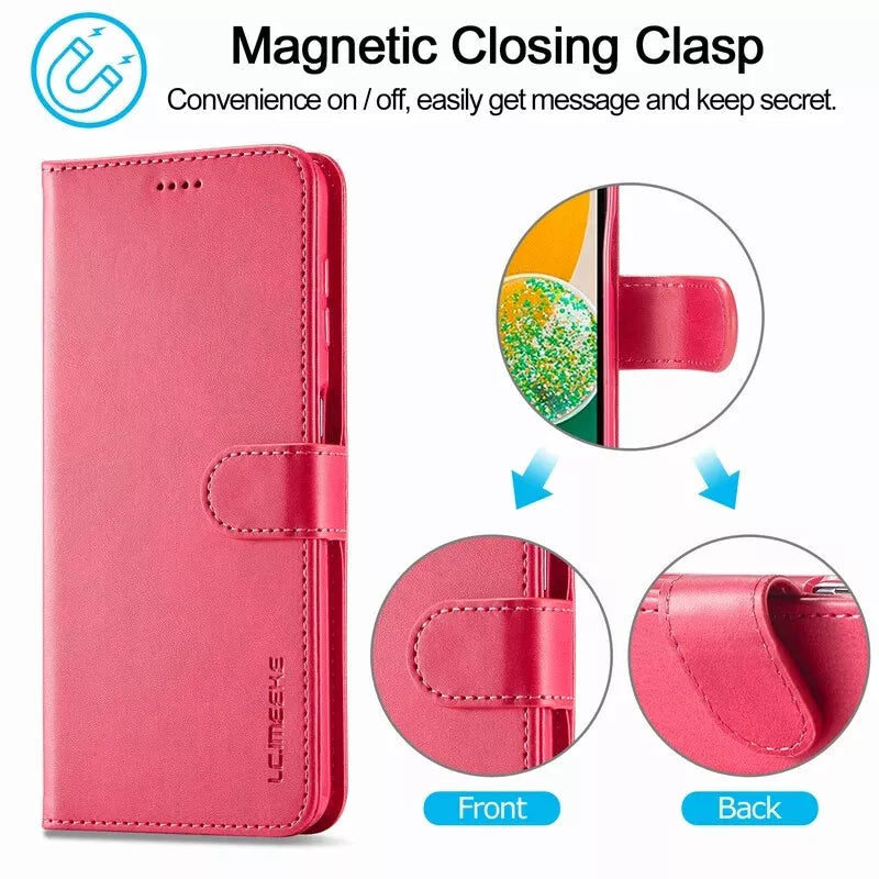For Samsung Galaxy A56 Matte Wallet Flip Hot Pink colour Case