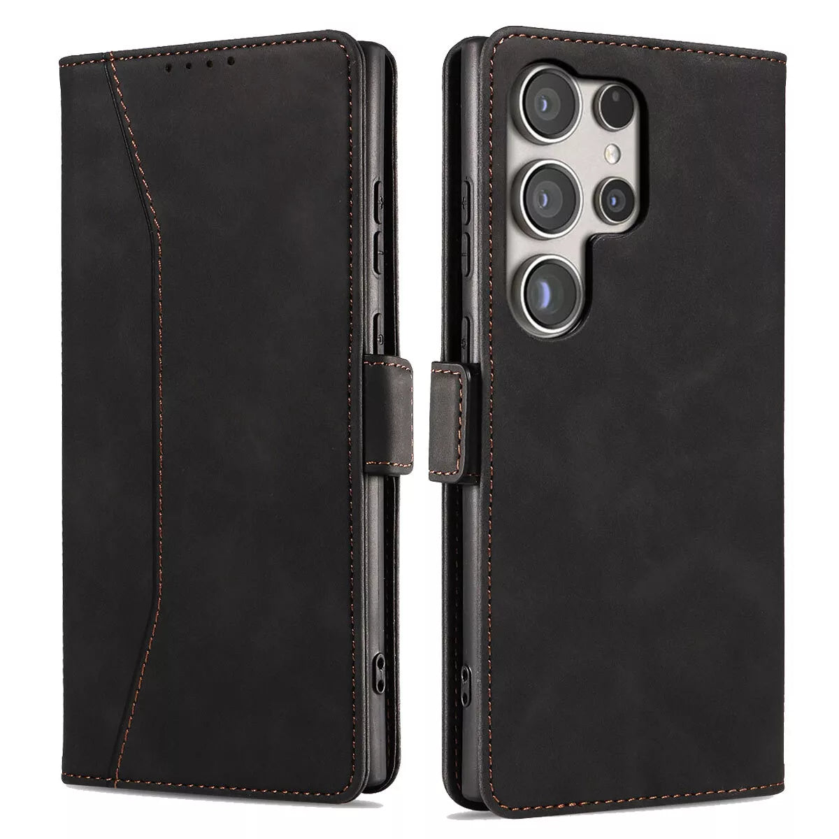 For Samsung Galaxy S24 Wallet Case Black Colour Folio Flip Cover