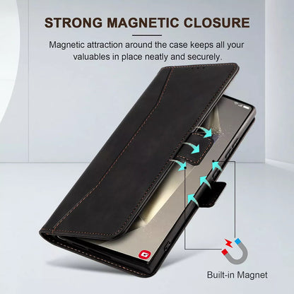 For Samsung Galaxy S24 Wallet Case Black Colour Folio Flip Cover