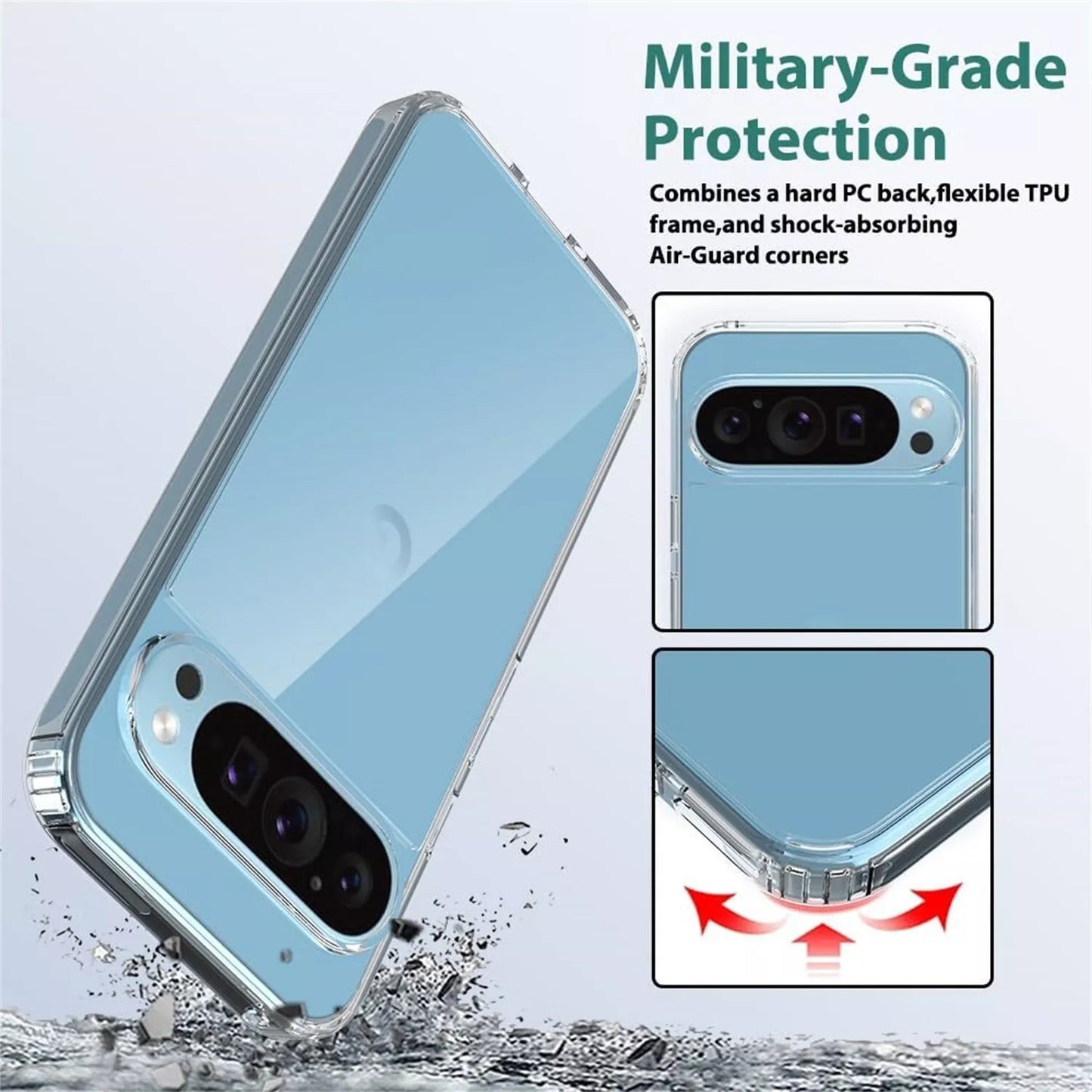 For Google Pixel 7a case clear shockproof protective cover