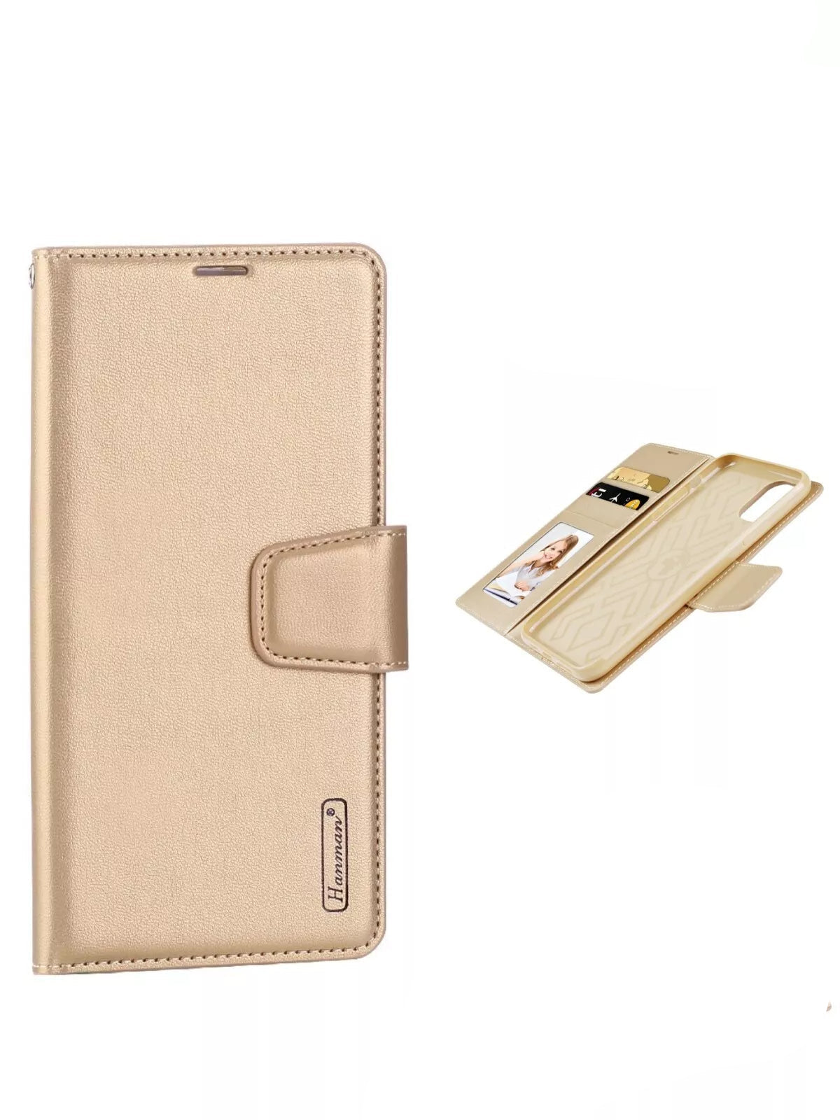 For iPhone 16E Wallet Case Gold Colour Flip Cover