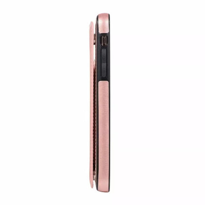 For iPhone 12 Pro Max Back Wallet Case with Card holder Rosegold