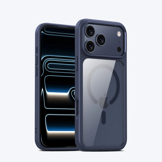 For iPhone 17 Pro Case , Magsafe Protective Cover,Navy Blue edge