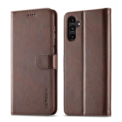 For Samsung Galaxy A55 Matte Wallet Flip Coffee colour Case