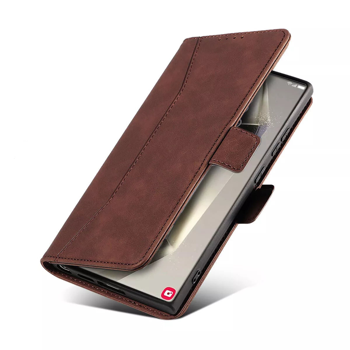 For Samsung Galaxy S24 Ultra Wallet Case Brown Colour Folio Flip Cover