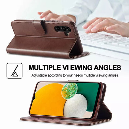 For Samsung Galaxy A55 Matte Wallet Flip Coffee colour Case
