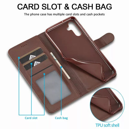 For Samsung Galaxy A55 Matte Wallet Flip Coffee colour Case