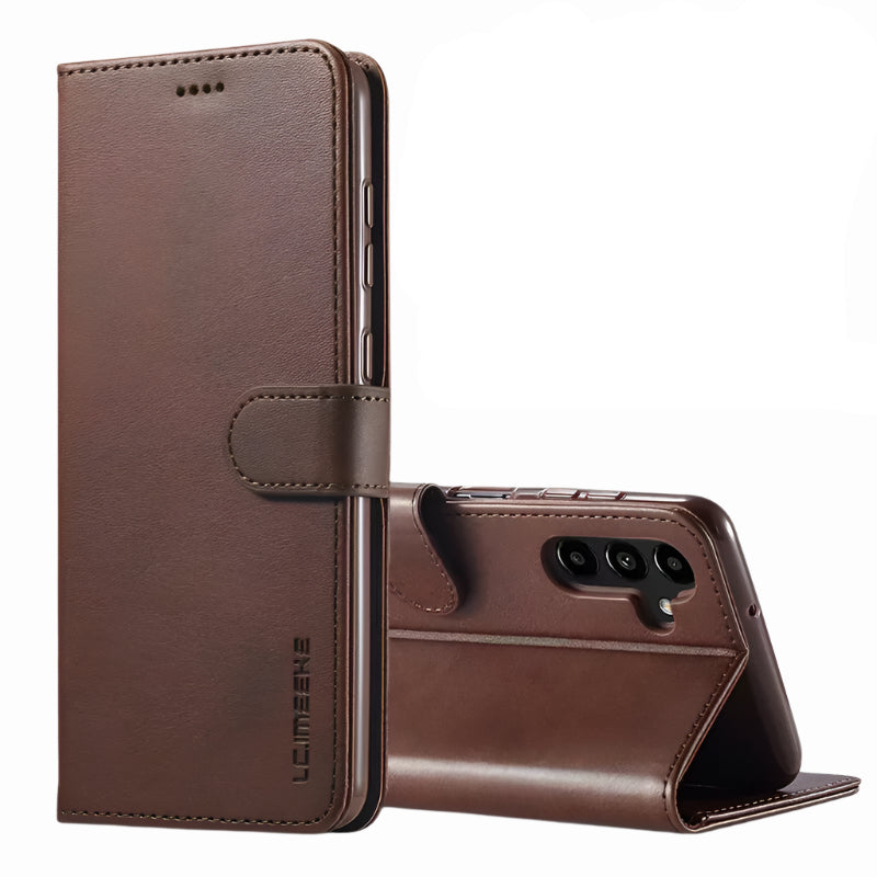 For Samsung Galaxy A55 Matte Wallet Flip Coffee colour Case