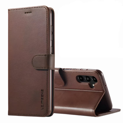 For Samsung Galaxy A55 Matte Wallet Flip Coffee colour Case