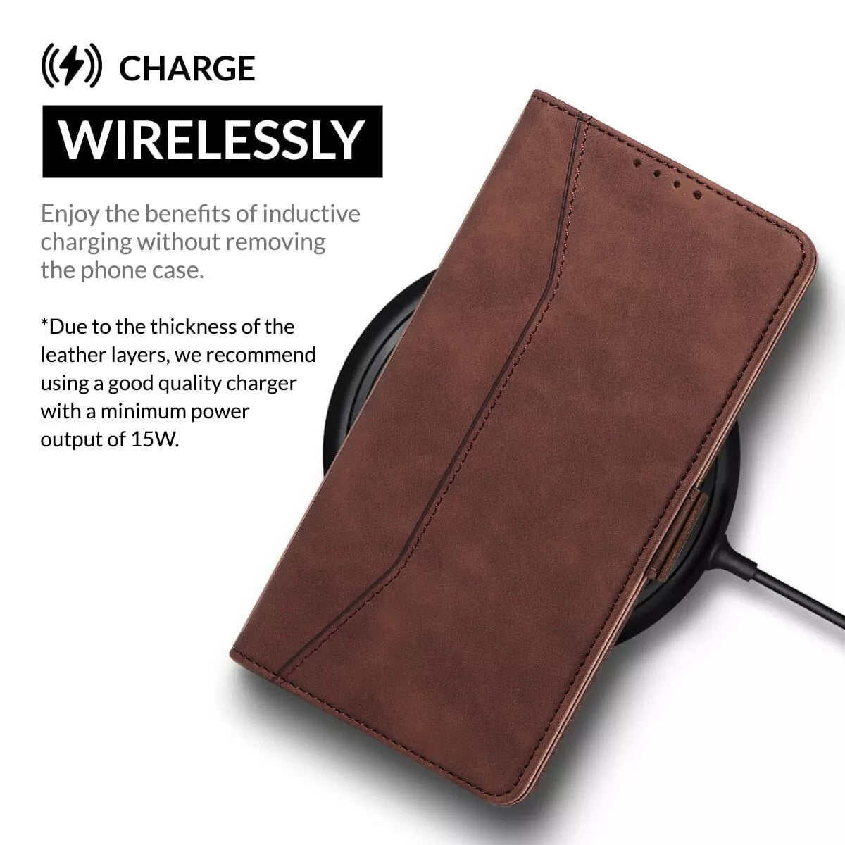 For Samsung Galaxy S24 Ultra Wallet Case Brown Colour Folio Flip Cover