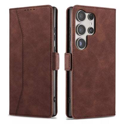For Samsung Galaxy S24 Ultra Wallet Case Brown Colour Folio Flip Cover
