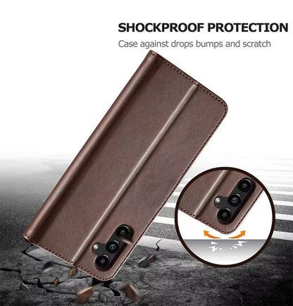 For Samsung Galaxy A55 Matte Wallet Flip Coffee colour Case