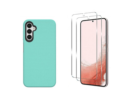 For Samsung Galaxy S21 Plus Shockproof  Rugged Mint Case + 2 x Screen Protector
