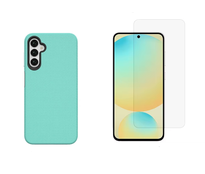 For Samsung Galaxy A34 Shockproof  Rugged Mint Case + 1 x Screen Protector
