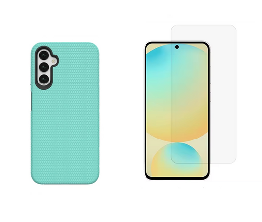 For Samsung Galaxy A34 Shockproof  Rugged Mint Case + 1 x Screen Protector