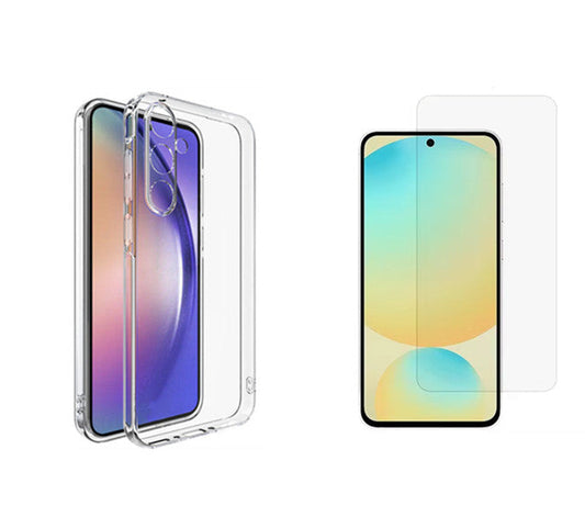 For Samsung Galaxy A35 Clear Phone Case + 2 x Screen Protectors