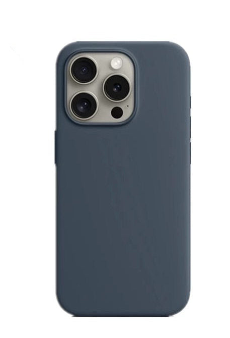 For iPhone 15 Pro Silicone Case -Navy Blue, Slim Fit Cover