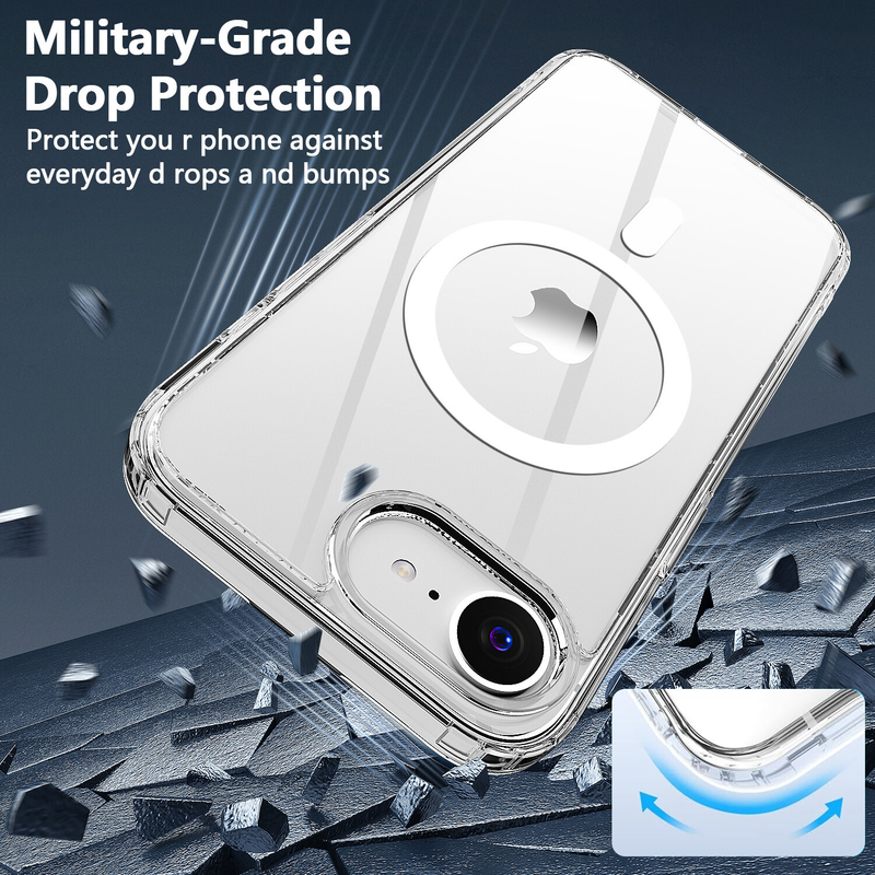 For iPhone 17e MagSafe Case Clear Shockproof  Protective Cover