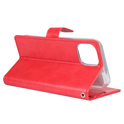 Red Flip Wallet Case for iPhone 14