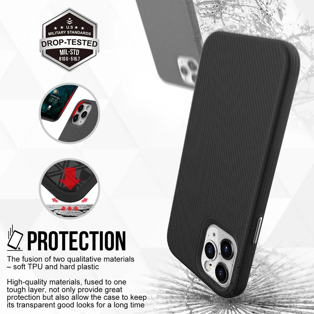 For iPhone 11 Pro Shockproof Case Rugged Black Case