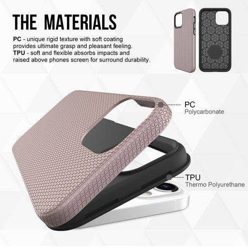 For iPhone 15 Pro Max Shockproof Case Rugged Rosegold Case