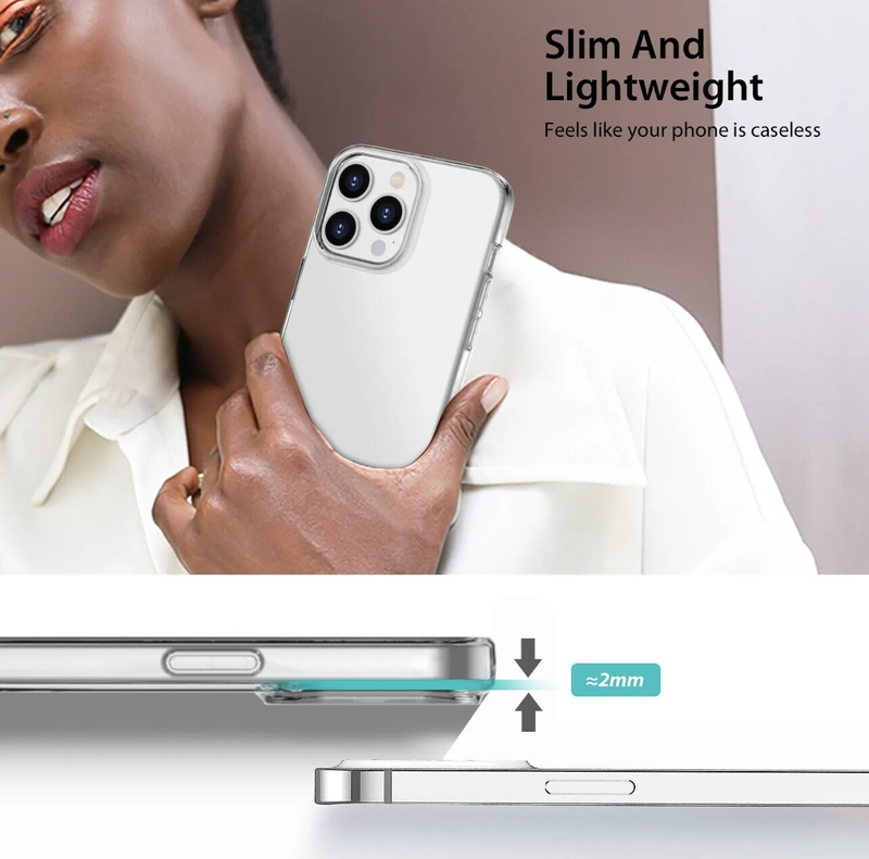 For iPhone 16 Pro Case Ultra Thin Clear Soft Silicone Shockproof Cover[2 Packs]