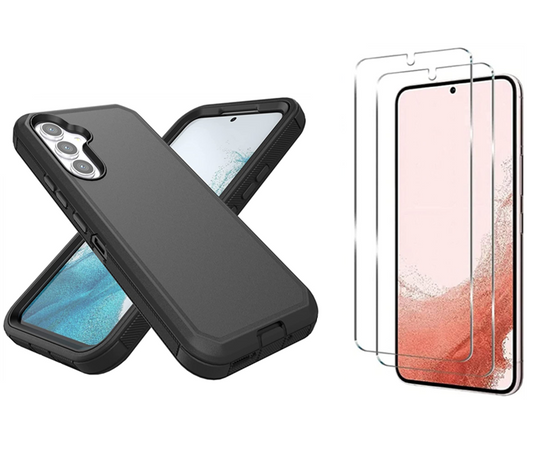 For Samsung Galaxy S25 Heavy duty  Builder Case + 2 Screen Protectors
