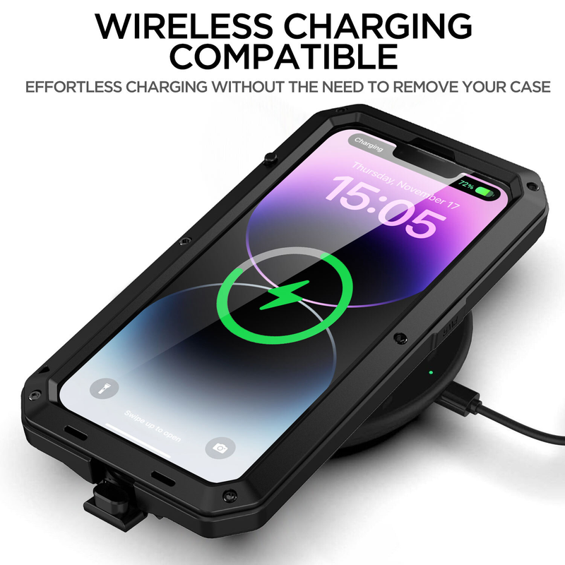 For iPhone 13 Pro Max Metal Case Shockproof Heavy Duty Cover