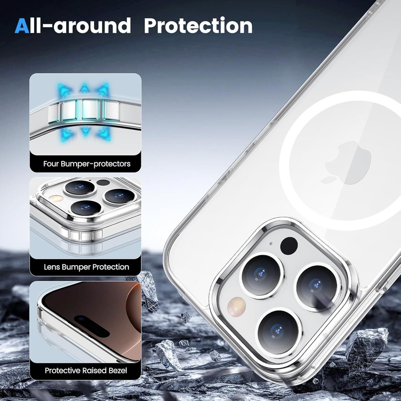 For iPhone 13 Pro Clear MagSafe Shockproof Transparent Protective Case