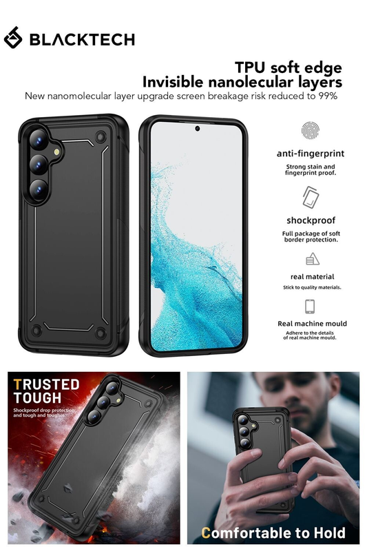 For Samsung Galaxy S24 Grip shockproof tradie phone case,Black