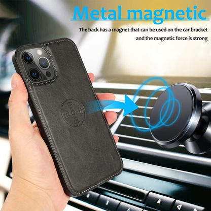 For iPhone 16 Plus Magnetic Detachable Black Wallet Case