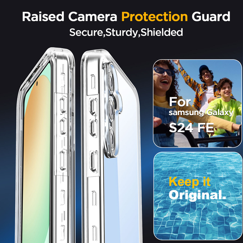 For Samsung Galaxy S24 FE Case Clear Shockproof Heavy Duty  Phone Cover