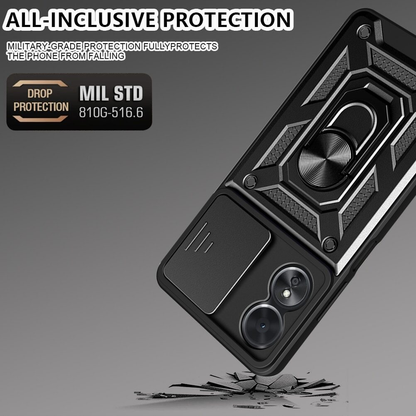 For Oppo Reno13 5G Shockproof case with Camera Lens Protection-Black