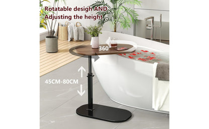 Small  Height Adjustable C Shaped End Table for Sofa and Bed