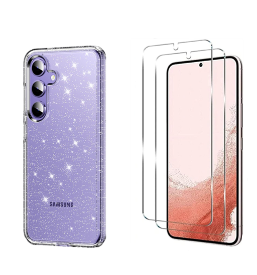 For Samsung Galaxy S23 Glitter Hybrid Hard Case +2 x Screen Protectors