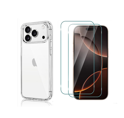 For iPhone 17 Pro Clear Slim Case + 2 x Screen Protectors