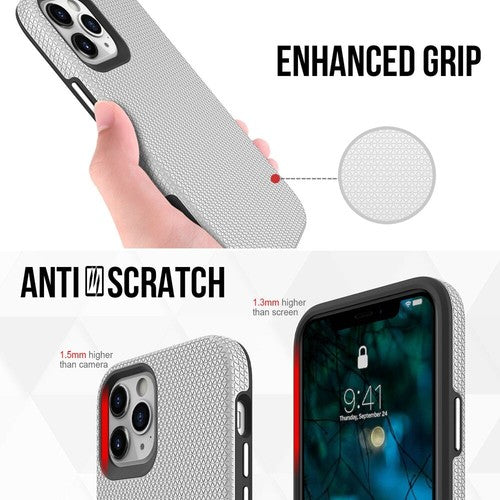 For iPhone 15 Pro Shockproof Case Rugged Silver Case