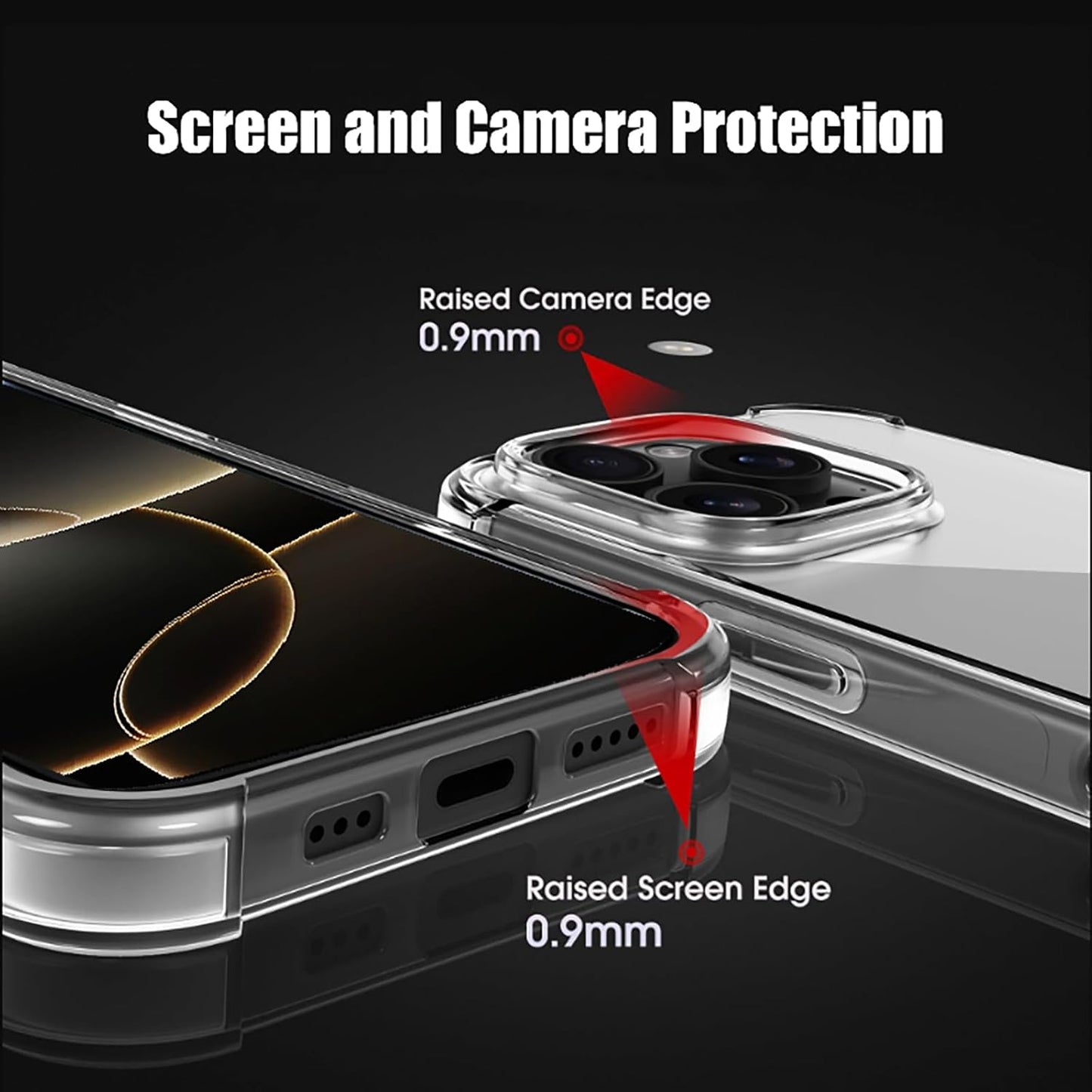 For iPhone 15 Pro Max Clear Case  + 2 x Screen Protectors