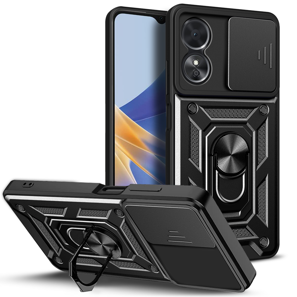 For Oppo A80 5G Shockproof case with Camera Lens Protection-Black