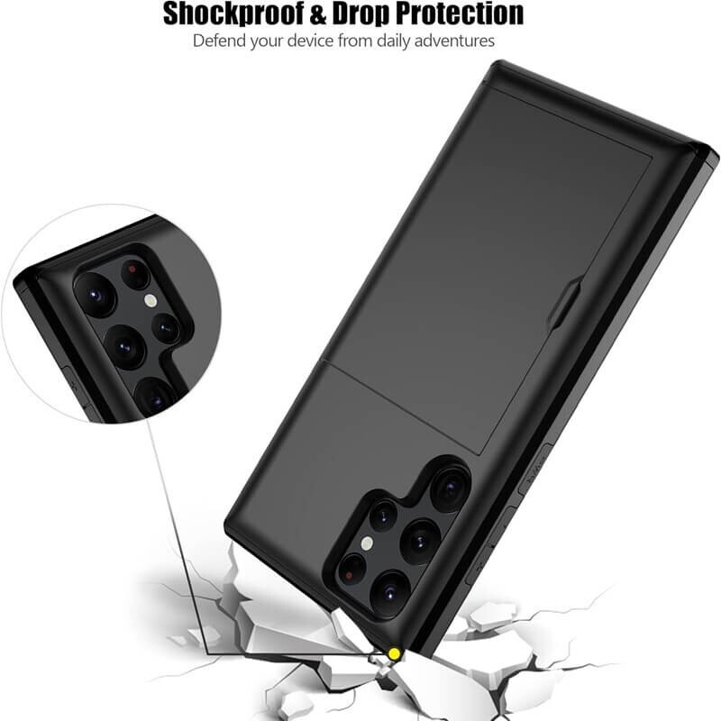 For Samsung Galaxy S24 Ultra Slide Card Holder Shockproof Case