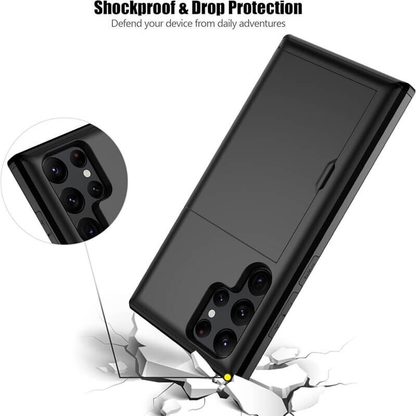 For Samsung Galaxy S24 Ultra Slide Card Holder Shockproof Case