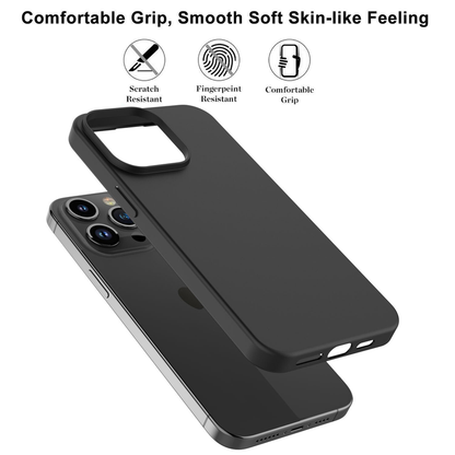 Black Slim Protective TPU Case For iPhone 15 Pro