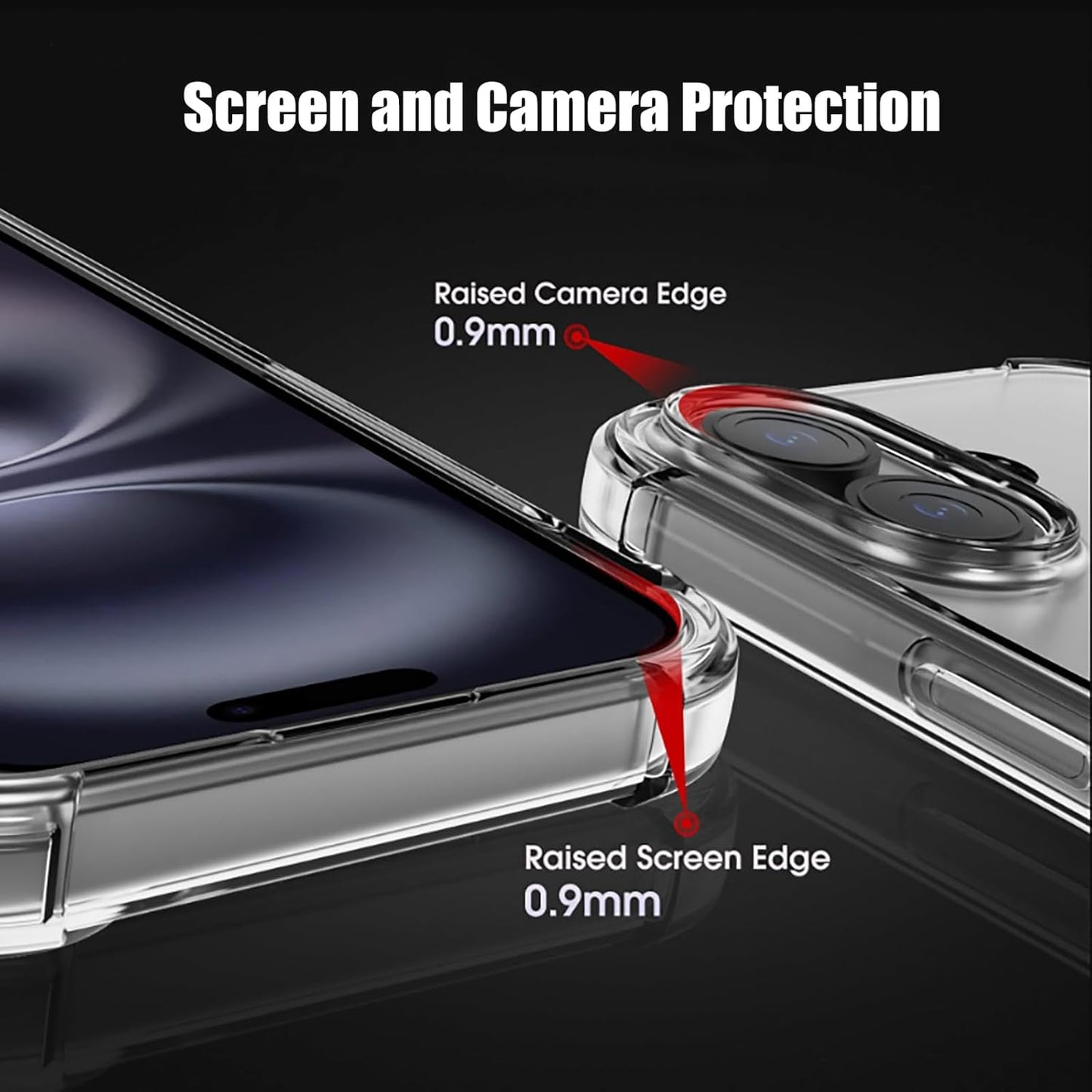 For iPhone 16 case  Crystal Clear Shockpoof with Reinforced Corners Slim Fit Soft TPU Bumper