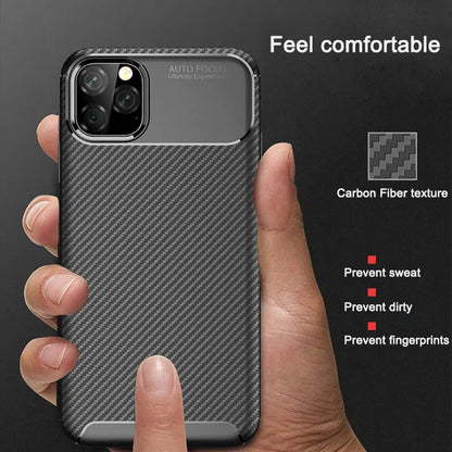 For Apple iPhone 13 Pro Fiber Rugged Case TPU Cover-Black